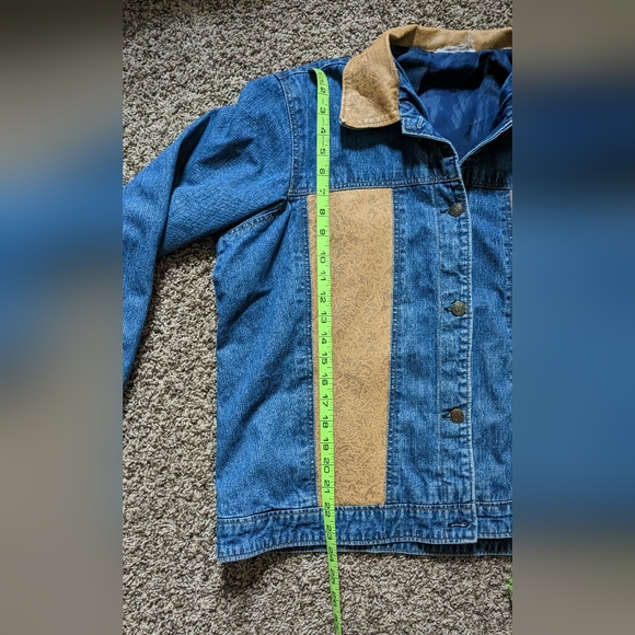 Denim & Embossed Leather Jacket - Picture 4 of 10